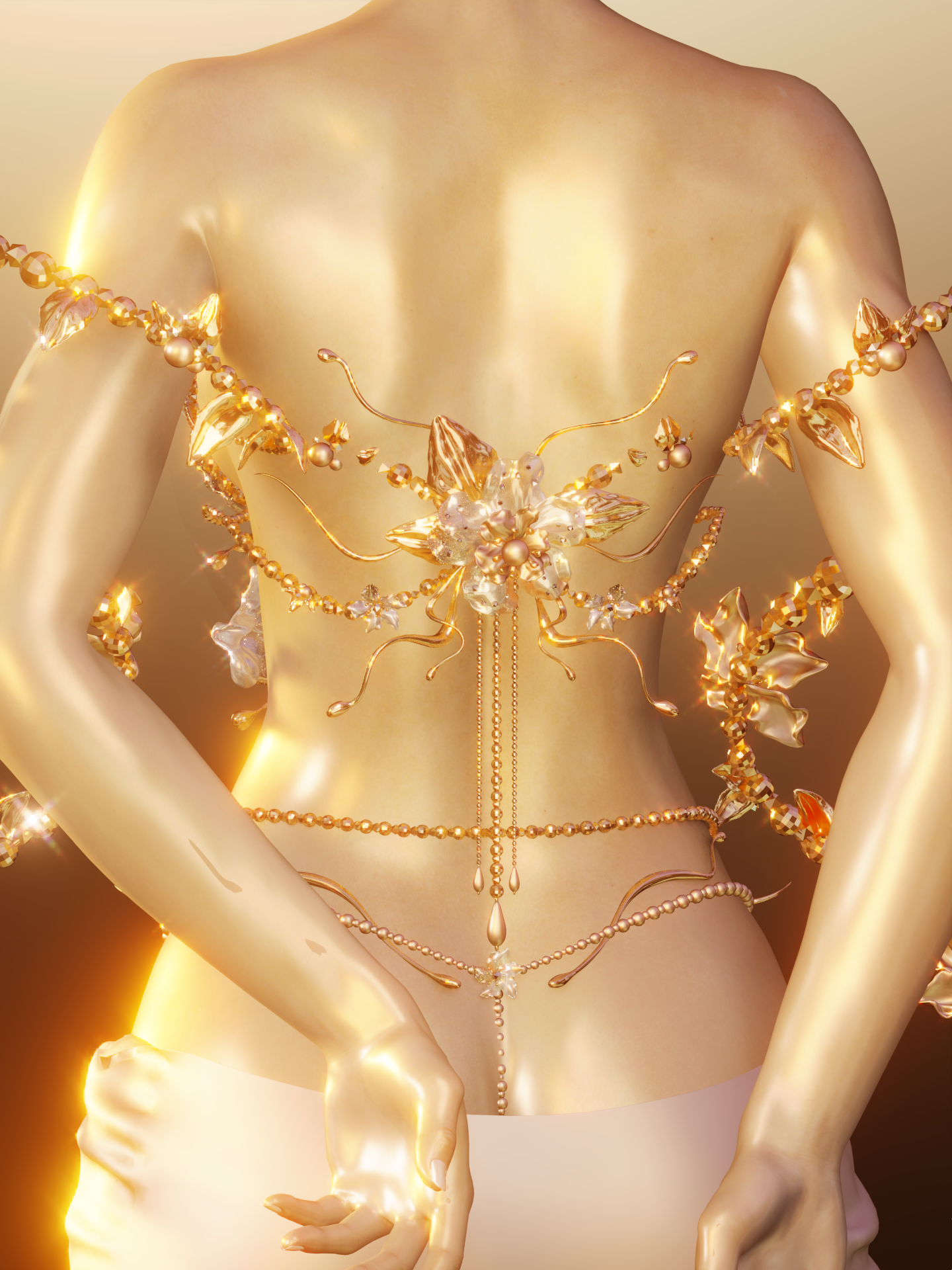 Primavera Petaled Corset Top - Golden Ivory